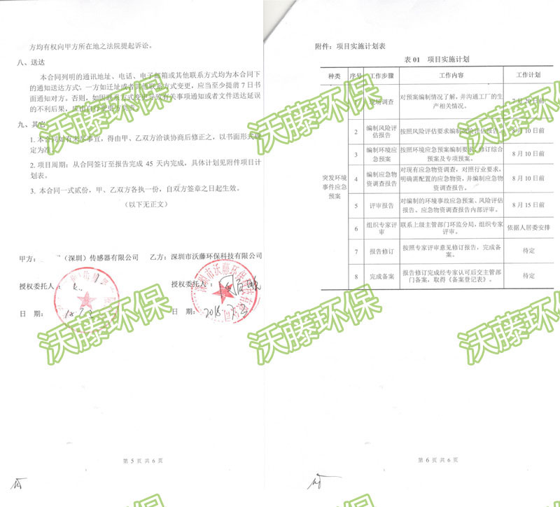 泰科思傳感器公司環境應急預案評估3
